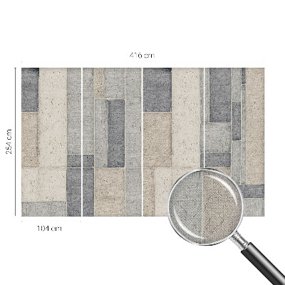 Removable wall mural wallpaper with a geometric mosaic pattern