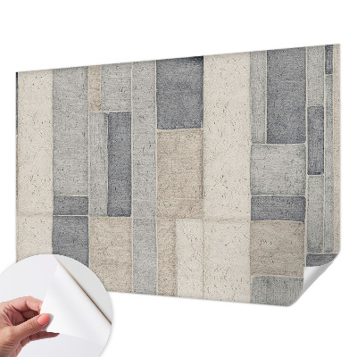 Removable wall mural wallpaper with a geometric mosaic pattern