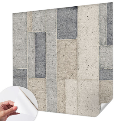 Removable wall mural wallpaper with a geometric mosaic pattern