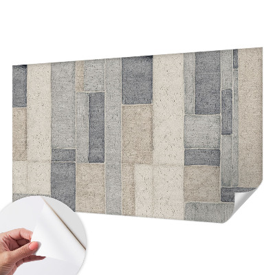 Removable wall mural wallpaper with a geometric mosaic pattern