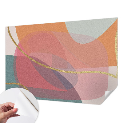 Peel and stick wall mural for living room Colorful shapes