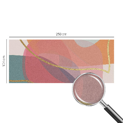 Peel and stick wall mural for living room with a colorful shapes design