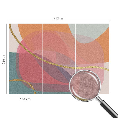 Peel and stick wall mural for living room with a colorful shapes design