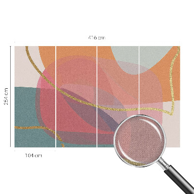 Peel and stick wall mural for living room with a colorful shapes design