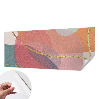 Peel and stick wall mural for living room with a colorful shapes design