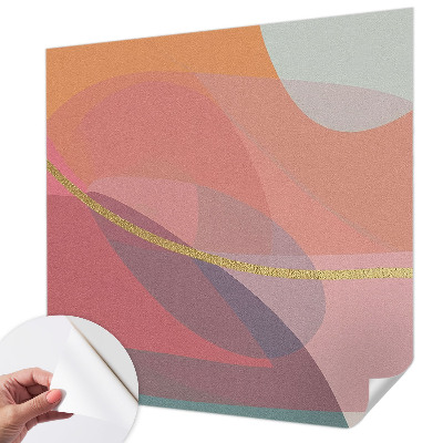 Peel and stick wall mural for living room Colorful shapes