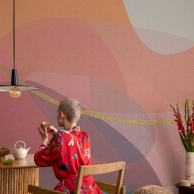 Peel and stick wall mural for living room Colorful shapes