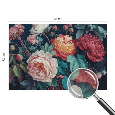 Peel and stick wall mural for kids' room with colorful flower illustrations