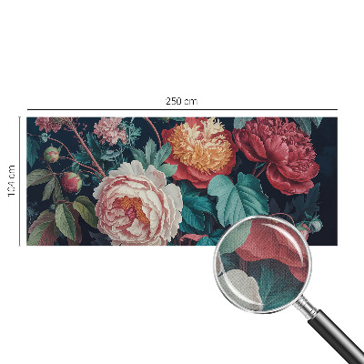 Peel and stick wall mural for kids' room with colorful flower illustrations