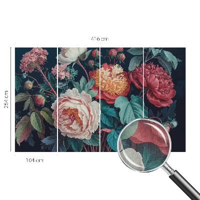 Peel and stick wall mural for kids' room with colorful flower illustrations