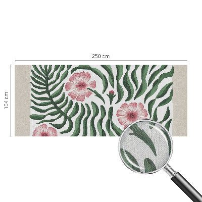 Peel and stick wall mural for bedroom with a floral and leafy pattern