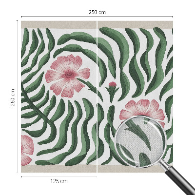 Peel and stick wall mural for bedroom Flowers leaves