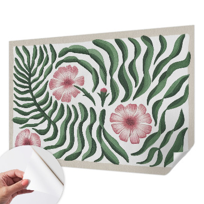 Peel and stick wall mural for bedroom Flowers leaves