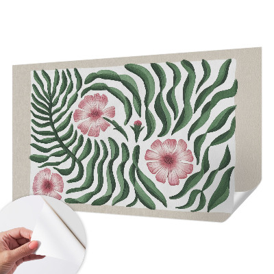 Peel and stick wall mural for bedroom Flowers leaves