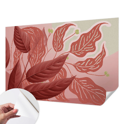 3D wall mural with an organic leaves design