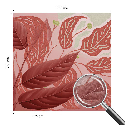 3D wall mural with an organic leaves design