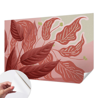 3D wall mural with an organic leaves design