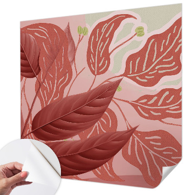 3D wall mural with an organic leaves design