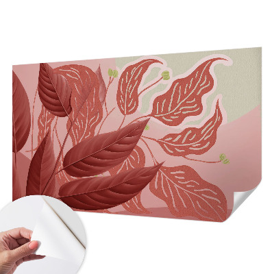 3D wall mural with an organic leaves design