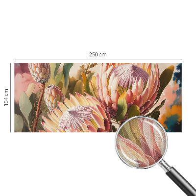 3D photo wallpaper mural with protea flower motif