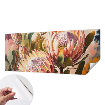 3D photo wallpaper mural with protea flower motif