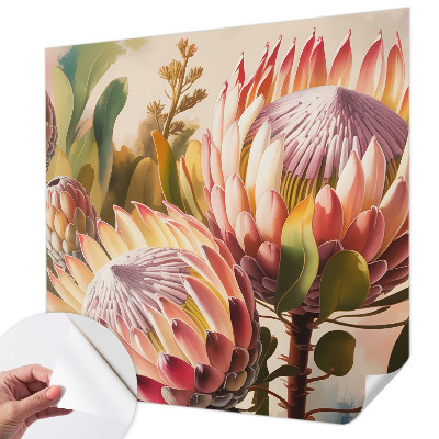 3D photo wallpaper mural with protea flower motif