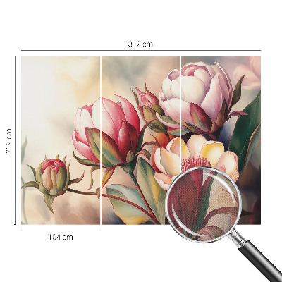Nursery wall mural with a bouquet of flowers