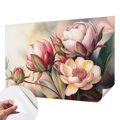 Nursery wall mural with a bouquet of flowers