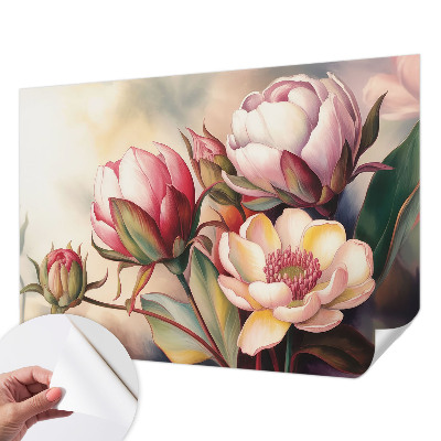Nursery wall mural with a bouquet of flowers