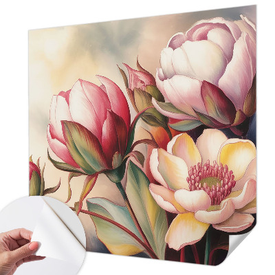 Nursery wall mural with a bouquet of flowers