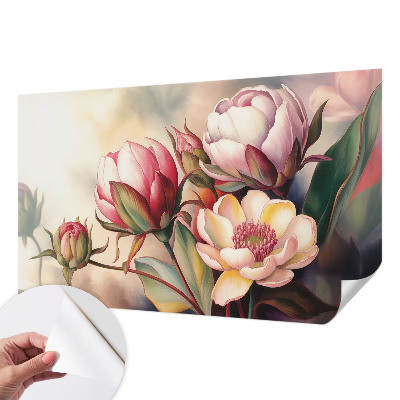 Nursery wall mural with a bouquet of flowers