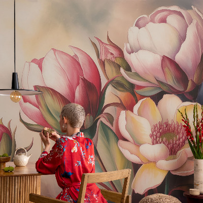 Nursery wall mural with a bouquet of flowers