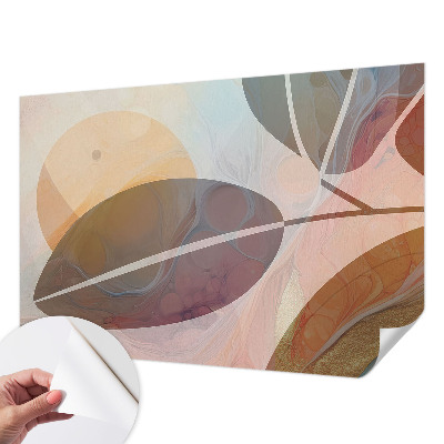 Children's wall mural with a harmonious leaves design