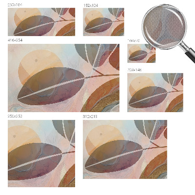 Children's wall mural with a harmonious leaves design