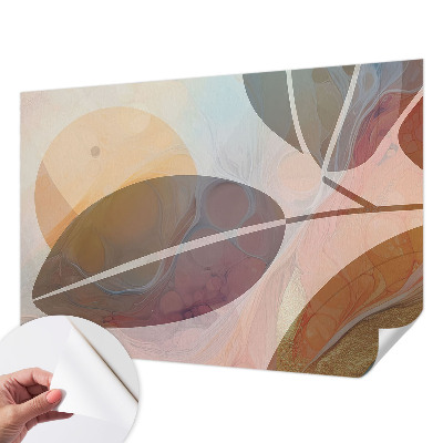 Children's wall mural with a harmonious leaves design