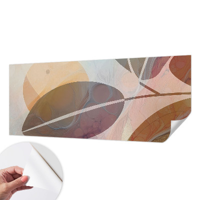 Children's wall mural with a harmonious leaves design