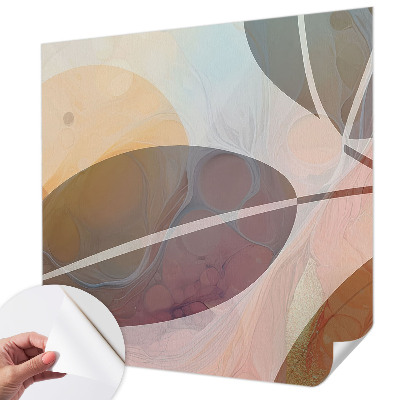 Children's wall mural with a harmonious leaves design