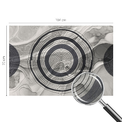 Baby room wall mural with gray circle pattern