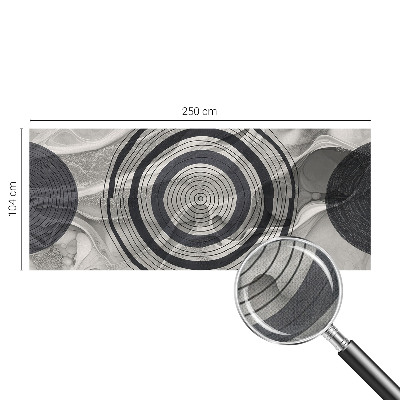 Baby room wall mural with gray circle pattern