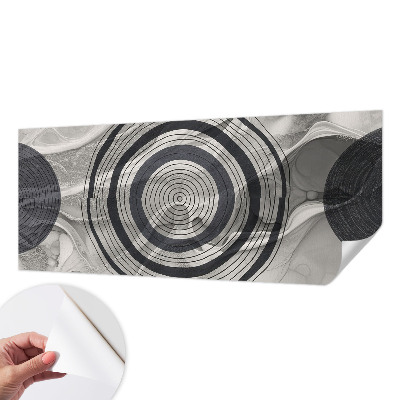 Baby room wall mural with gray circle pattern