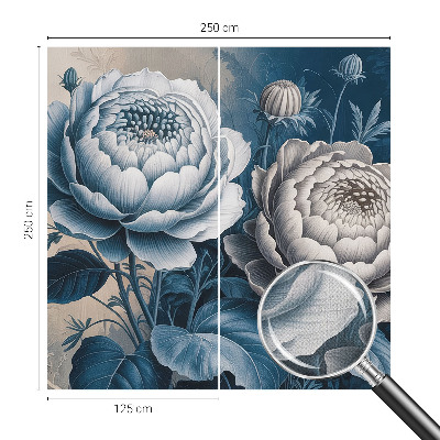 Peel and stick wallpaper mural with a romantic floral design