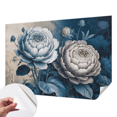 Peel and stick wallpaper mural Romantic flowers