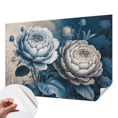Peel and stick wallpaper mural with a romantic floral design