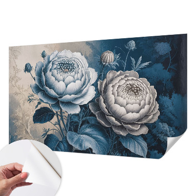 Peel and stick wallpaper mural with a romantic floral design
