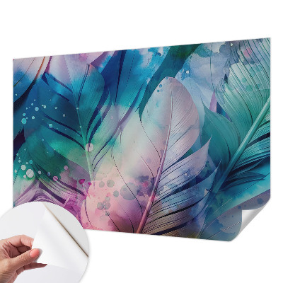 Self-adhesive photo wallpaper Colorful feathers