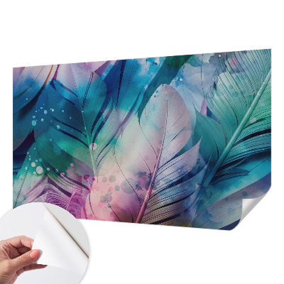 Self-adhesive photo wallpaper Colorful feathers