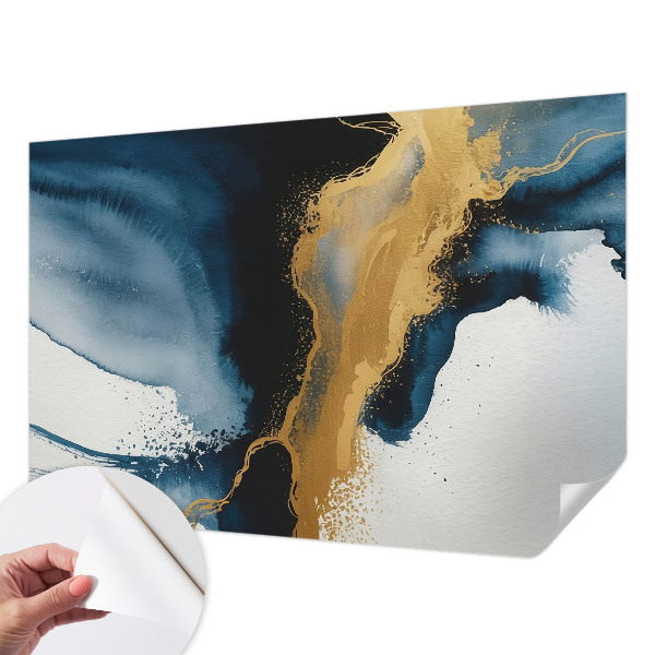 Removable wall mural with a colorful abstract design