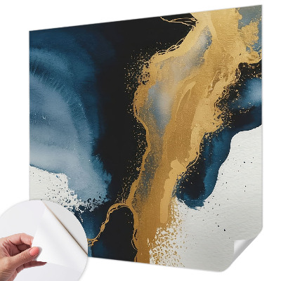 Removable wall mural with a colorful abstract design