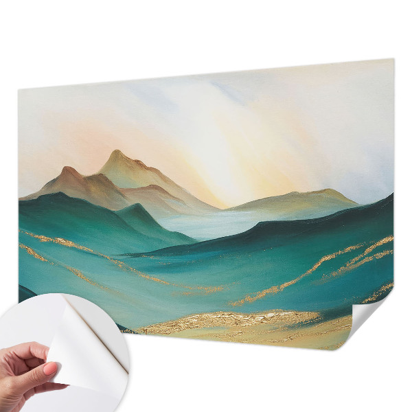 Removable wall mural wallpaper featuring a peaceful landscape motif
