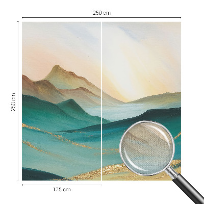 Removable wall mural wallpaper featuring a peaceful landscape motif